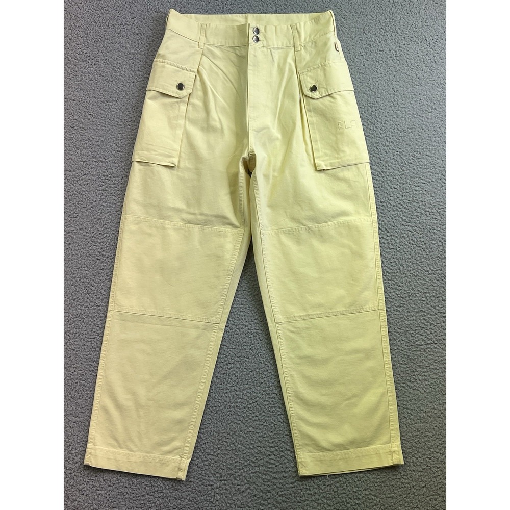 Flan Labs Unisex‎ Men's Yellow Cargo Pants Size Med